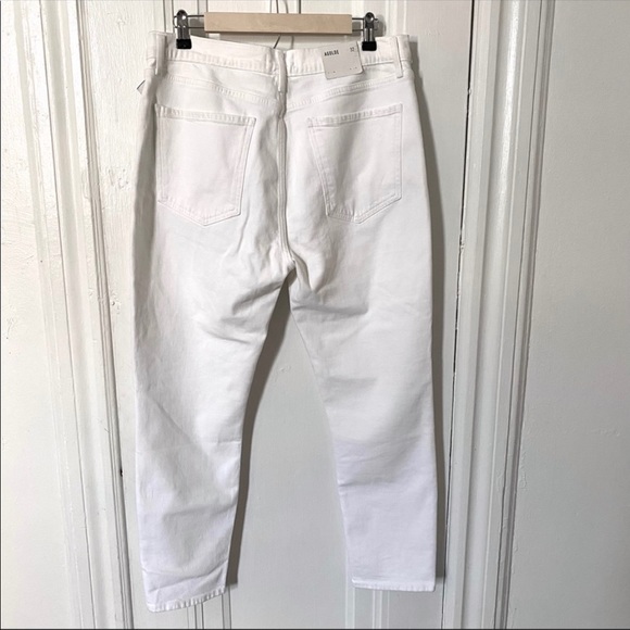 Agolde Nico High Rise Button Fly Slim Fit White Jeans Radiate - Picture 6 of 11